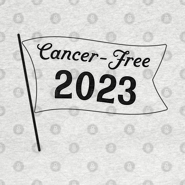 cancer-free 2023 flag (blank) by mystudiocreate